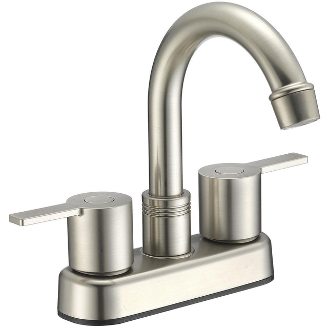 Dura Faucet DFPB155MSN, Modern High Arc RV Bar Faucet, Satin Nickel