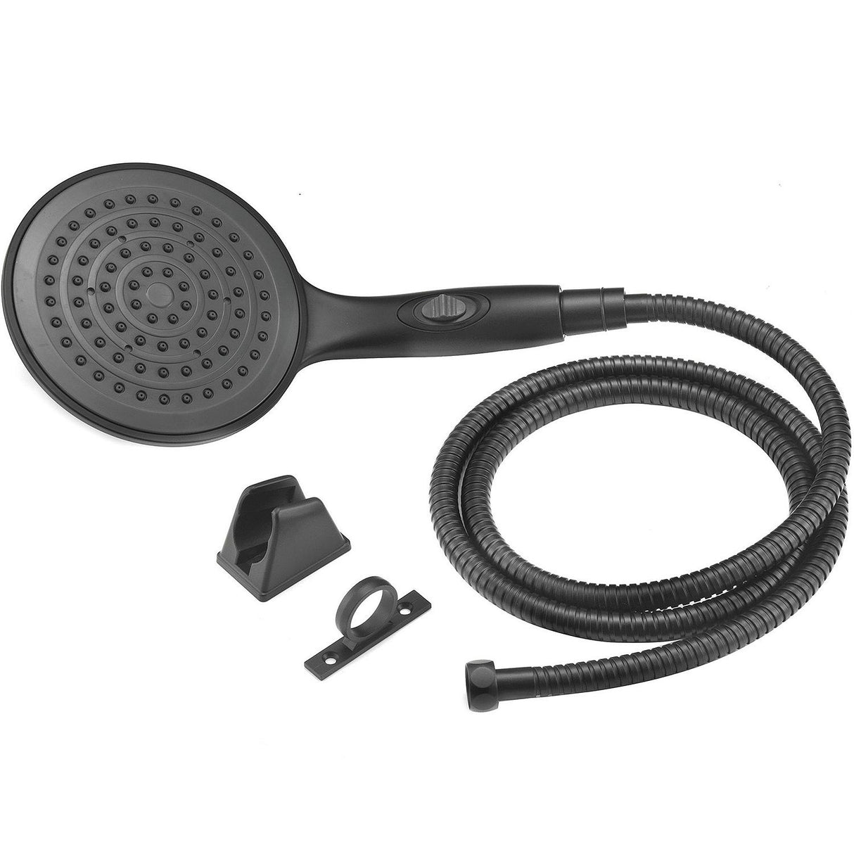 Dura Faucet DFSA434KMB Luxury 6” Rain Shower Wand and Hose Kit, Matte Black