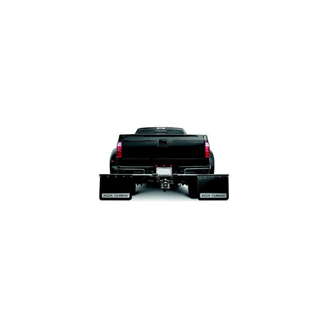 Rock Tamers 00108 Matte Black Adjustable 24" x 24" Rubber Mudflap System & Stainless Steel Trim Plates for 2" Receiver