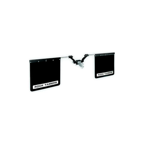 Rock Tamers 00110 Matte Black Adjustable 24" x 24" Rubber Mudflap System & Stainless Steel Trim Plates for 2-1/2" Receiver