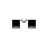 Rock Tamers 00110 Matte Black Adjustable 24" x 24" Rubber Mudflap System & Stainless Steel Trim Plates for 2-1/2" Receiver