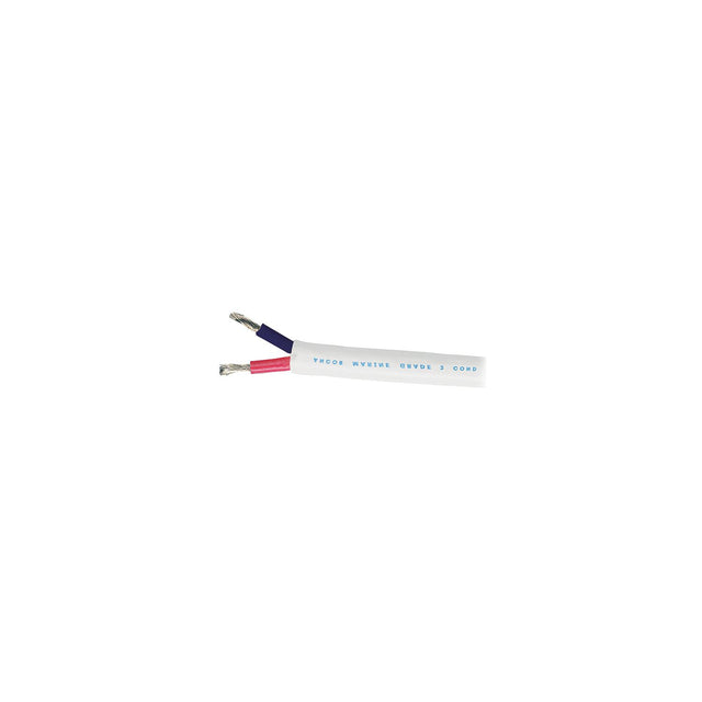 Ancor Marine Grade 121510 Tinned Duplex Cable Red and Black w/White Jacket, 14/2 100'