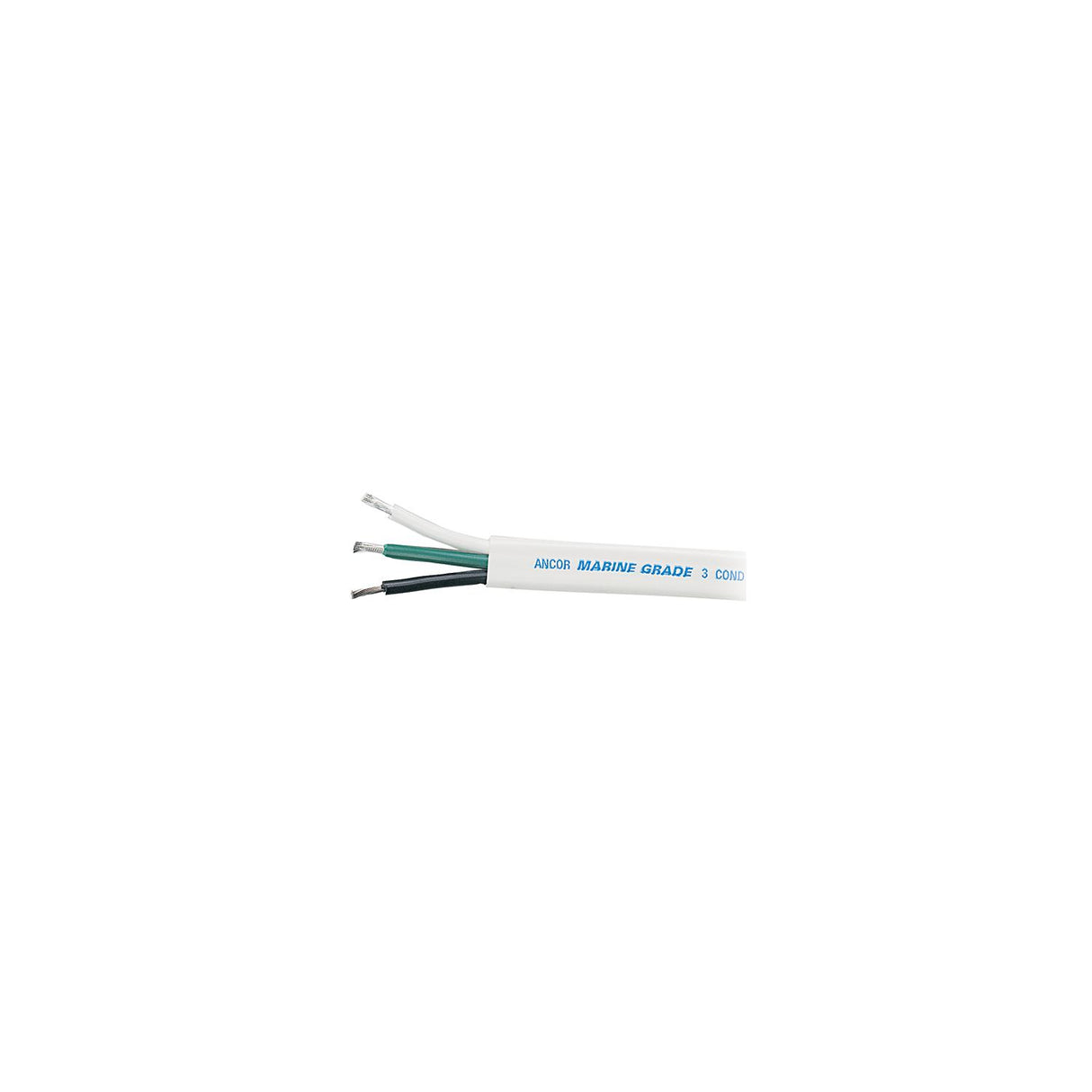 Ancor 130705 Marine Grade™ Tinned Triplex Cable, Black/Green/White Conductors, 6/3 AWG, 50', White Jacket