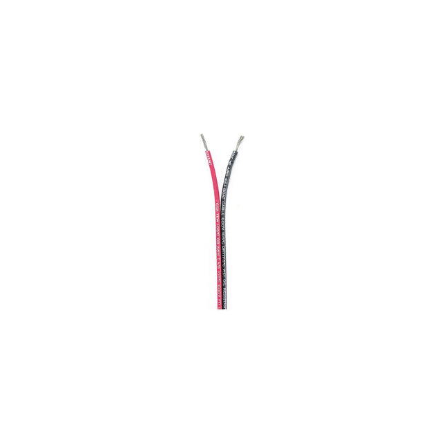 Ancor 153110 Marine Grade™ Tinned Copper White Flat Signal Cable, 16/2 AWG, 100', Black/Red