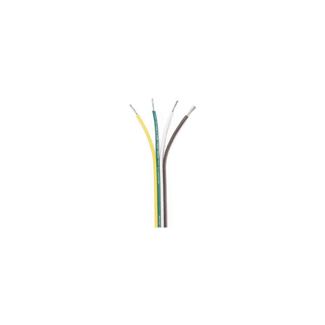 Ancor 154510 Marine Grade™ Tinned Copper White Flat Signal Cable, 16/4 AWG, 100', Brown/Green/White/Yellow