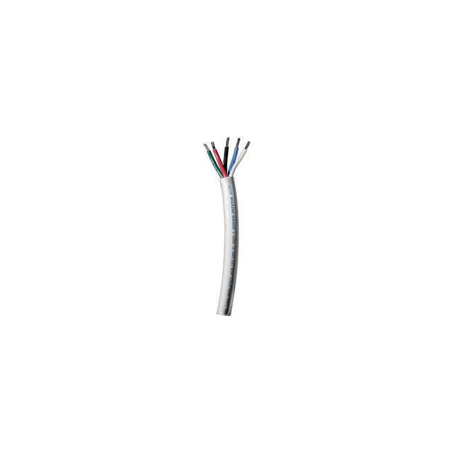 Ancor 155010 Marine Grade™ Tinned Copper White Flat Signal Cable, 14/5 AWG, 100', Black/Blue/Green/Brown/Red
