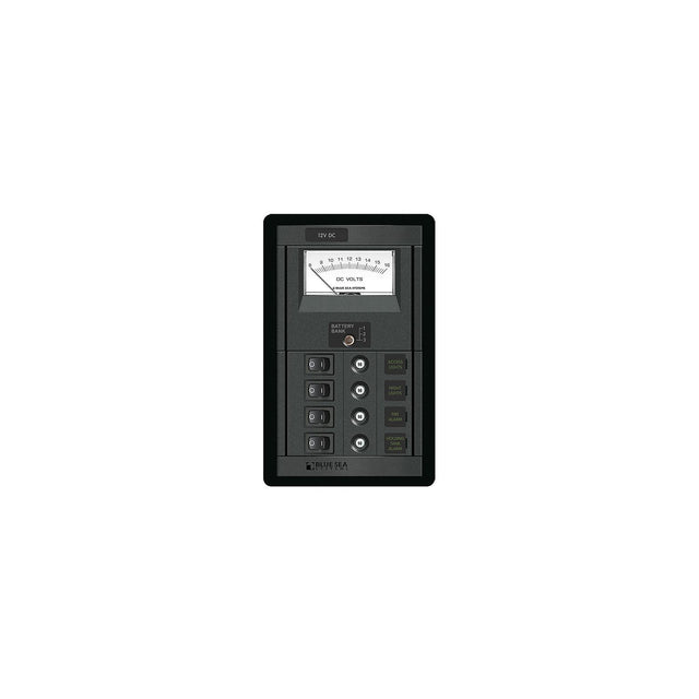 Blue Sea Systems 1459 4 Position Switch CLB + Meter Vertical Panel