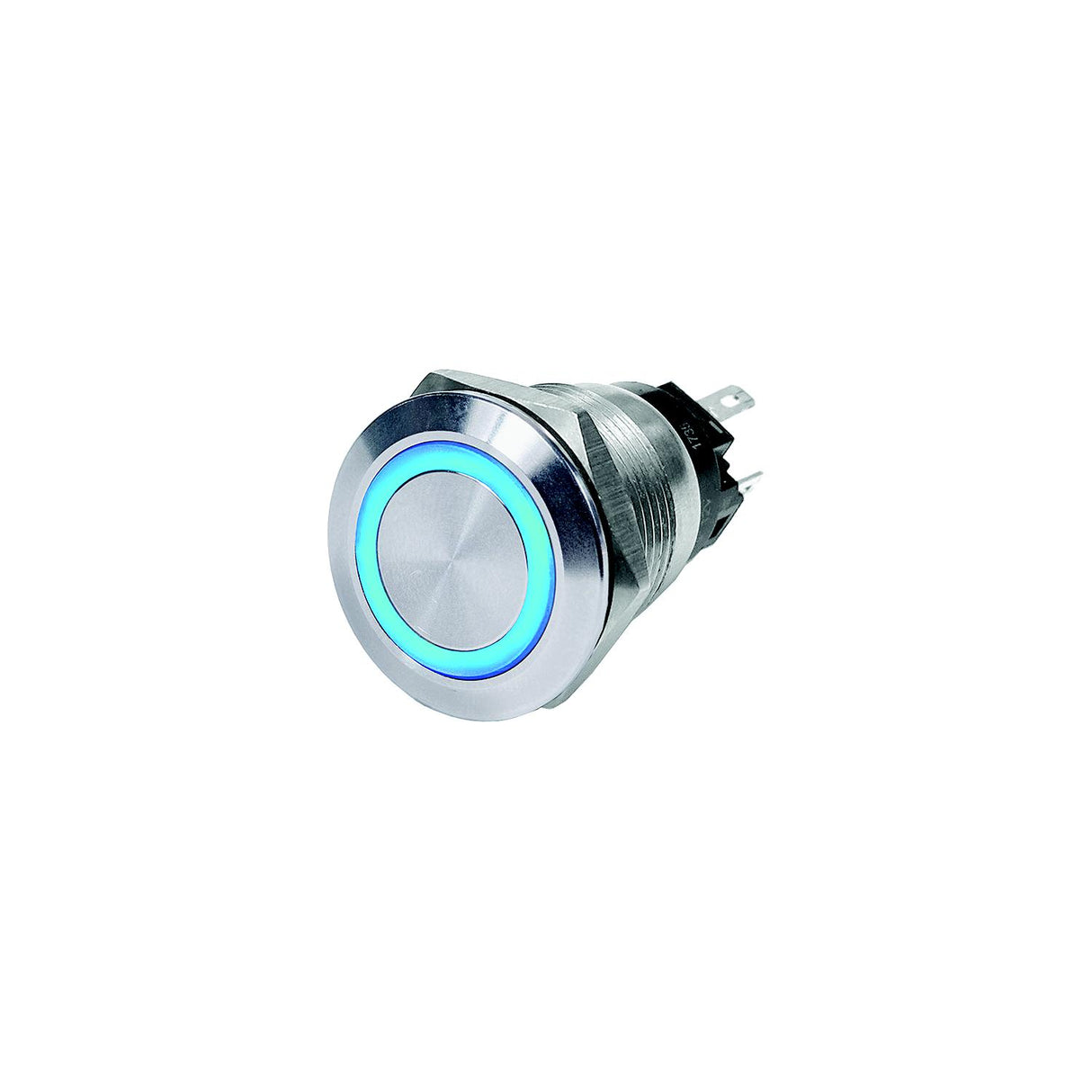 Blue Sea 4160 Push Button LED Ring Switch, Blue, Off-On