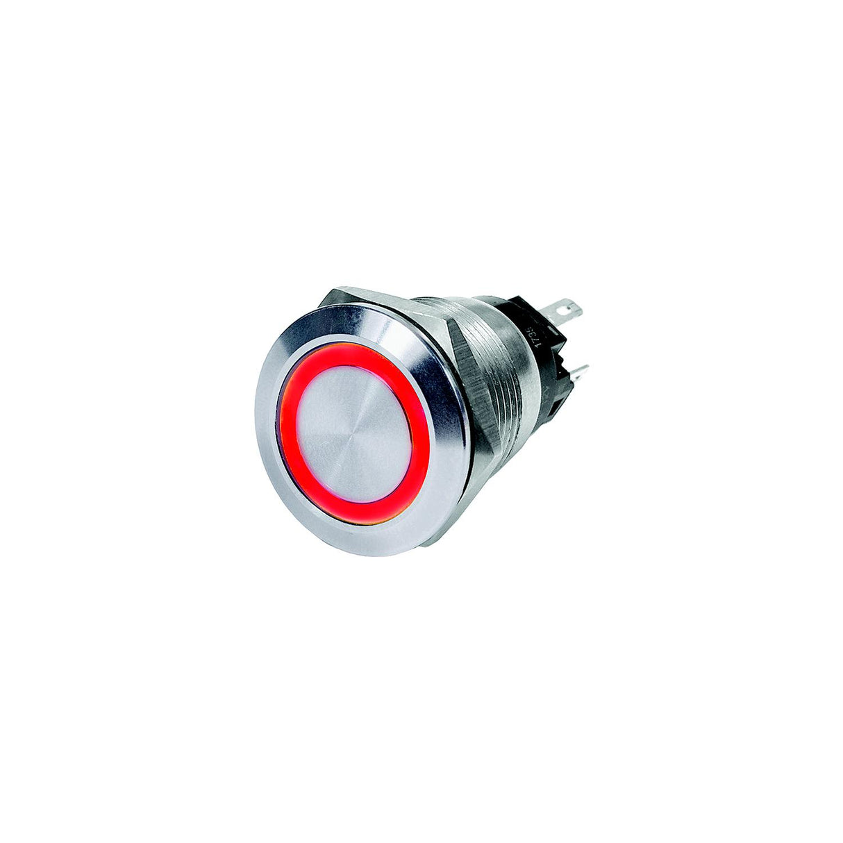 Blue Sea 4162 Push Button LED Ring Switch, Red, Off-On