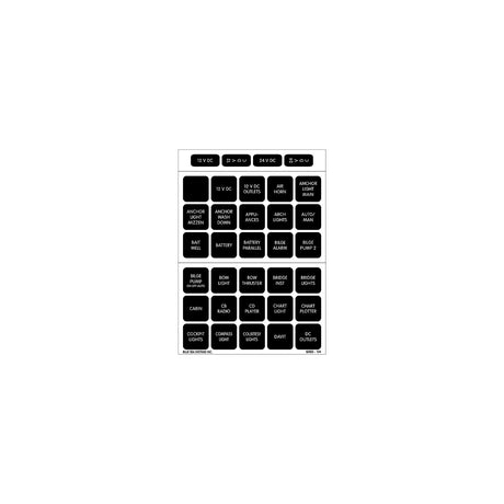 Blue Sea 4217 Waterproof Square Format Label Kit, 120 Label DC Set
