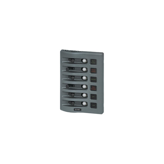 Weatherdeck Breaker Panel 12VAC 6 Pos Gray