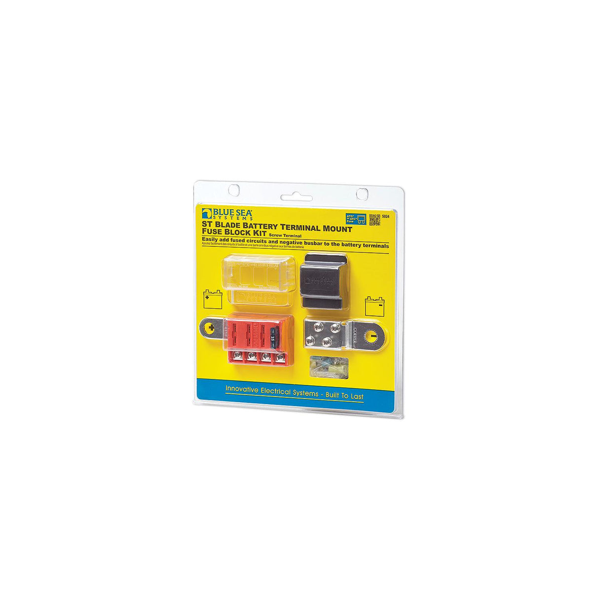 Blue Sea Systems 5024 ST-Blade Battery Terminal Mount Fuse Block Kit w/Negative Busbar