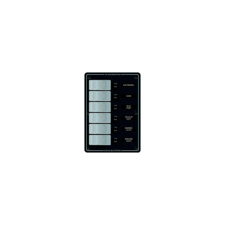 Blue Sea Systems 8053 Contura Water Resistant 12V DC 6 Position Panel, Gray