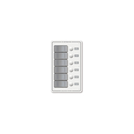 Blue Sea Systems 8273 Contura Water Resistant 12V DC Circuit Breaker Panel - 6 Positions, White