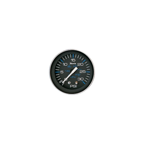 Faria Coral Black 2" Water Pressure Gauge Kit 30 PSI
