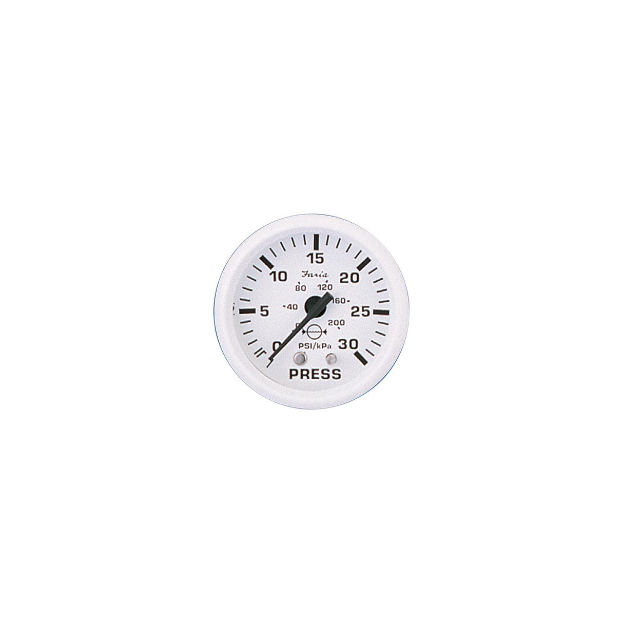 Faria Dress White 2" Water Pressure Gauge Kit 30 PSI