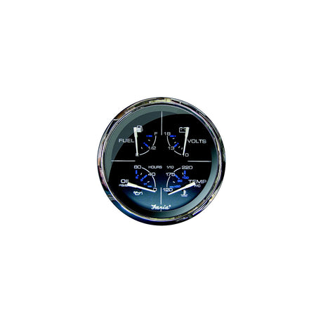 Faria F33751 Chesapeake Black Stainless Steel Multifunction Gauge: Fuel Level, Oil psi, Water Temp, Voltmeter