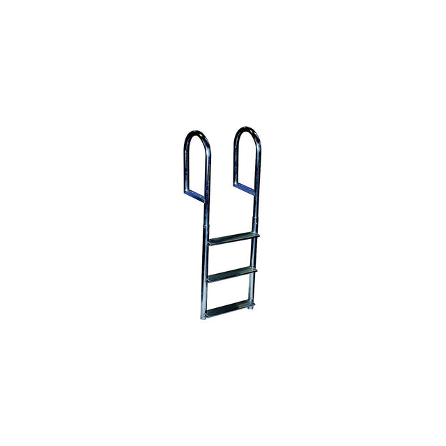 Dock Edge DE2044F Welded Aluminum Fixed Wide 4-Step Ladder