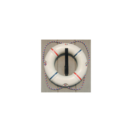 Dock Edge DE58421F Recreational Decorative Ring Buoy 19" White With Red/White/Blue Rope