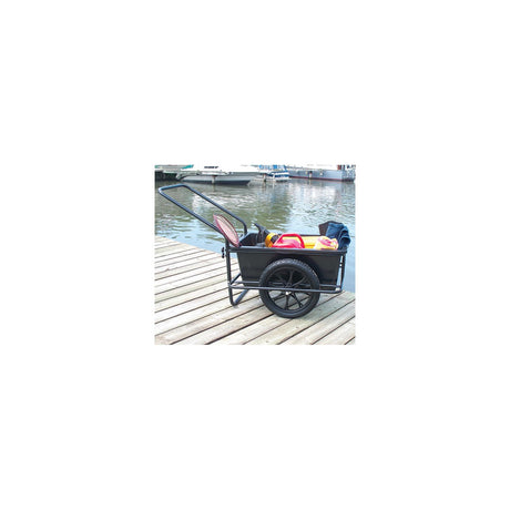 Dock Edge DE90605F Powder Coated Steel Frame iCart Dock Cart With Removable Poly Bucket & Solid Tires