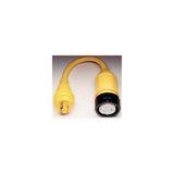 Marinco Standard Pigtail Adapter Dock Side Male 30A 125V Locking to Boat Side Female 50A 125V Locking With Sealing Collar System