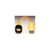 Marinco Standard Pigtail Adapter Dock Side Male 50A 125/250V Locking to Boat Side Female 30A 125V Locking With Sealing Collar System