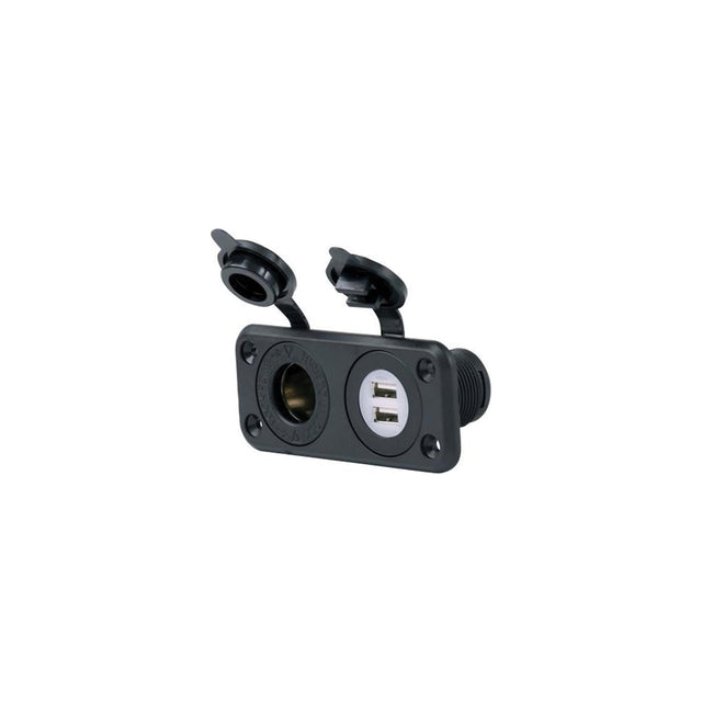 Marinco 12VCOMBO SeaLink Deluxe Dual USB Charger and 12V Receptacle