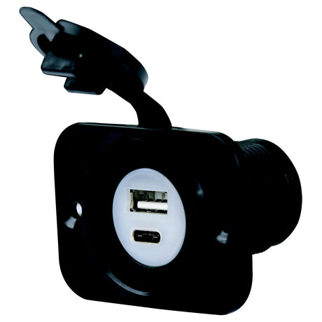 Marinco 12VDUSBAC SeaLink Deluxe Dual USB-A/C Charger Receptacle 12-24V