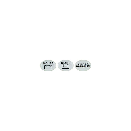 Marinco Set of 3 Battery Switch Labels (Start, Emerg Parallel, House)
