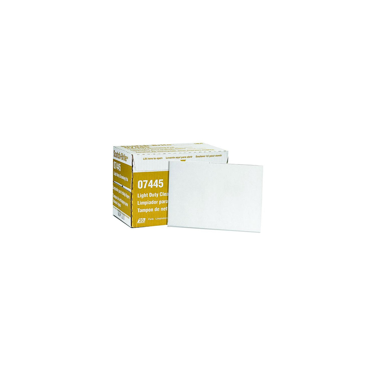 3M 07445 Scotch Brite Hand Pads, Very Fine, White, 20/Box