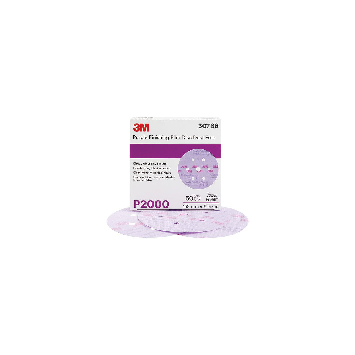Hookit™ Purple Dust-Free Finishing Film Discs, 50/box