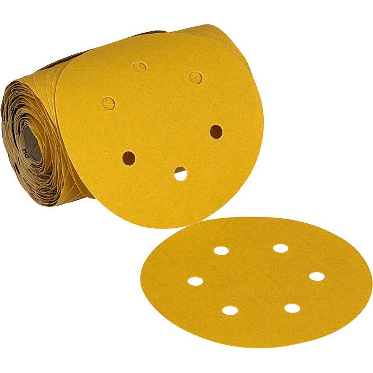61643 3M™ Stikit™ Gold Abrasive Disc Roll, 150, 6 in, Dust-Free, 100 Discs/Roll, 6 Rolls/Case