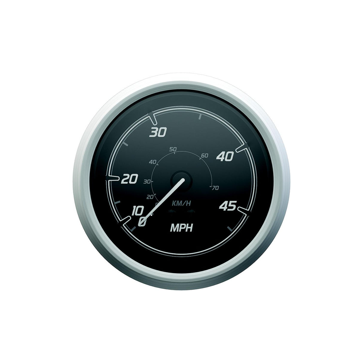 Quicksilver 8M6020111 Speedometer (45mph), Black/Brushed Stainless