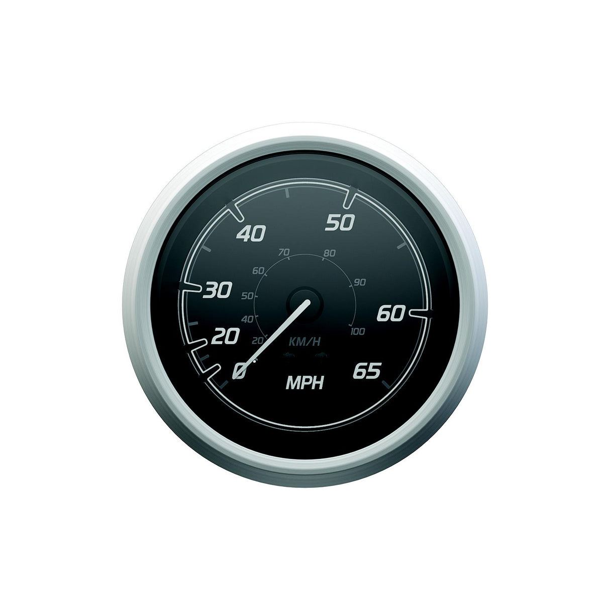 Quicksilver 8M6020112 Speedometer (45mph), Black/Brushed Stainless