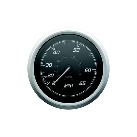 Quicksilver 8M6020112 Speedometer (45mph), Black/Brushed Stainless