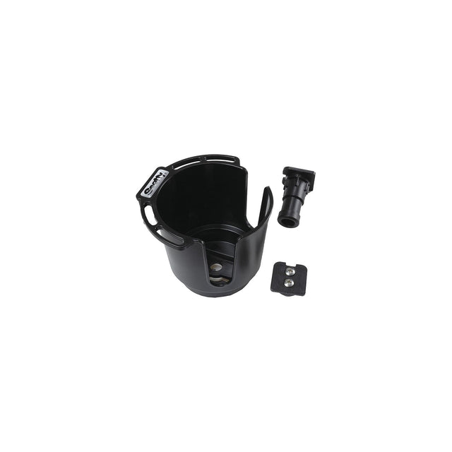 Scotty XXX Drink Holder w/Bulkhaed/Gunnel/Rod Holder Mt., Black, 12/case