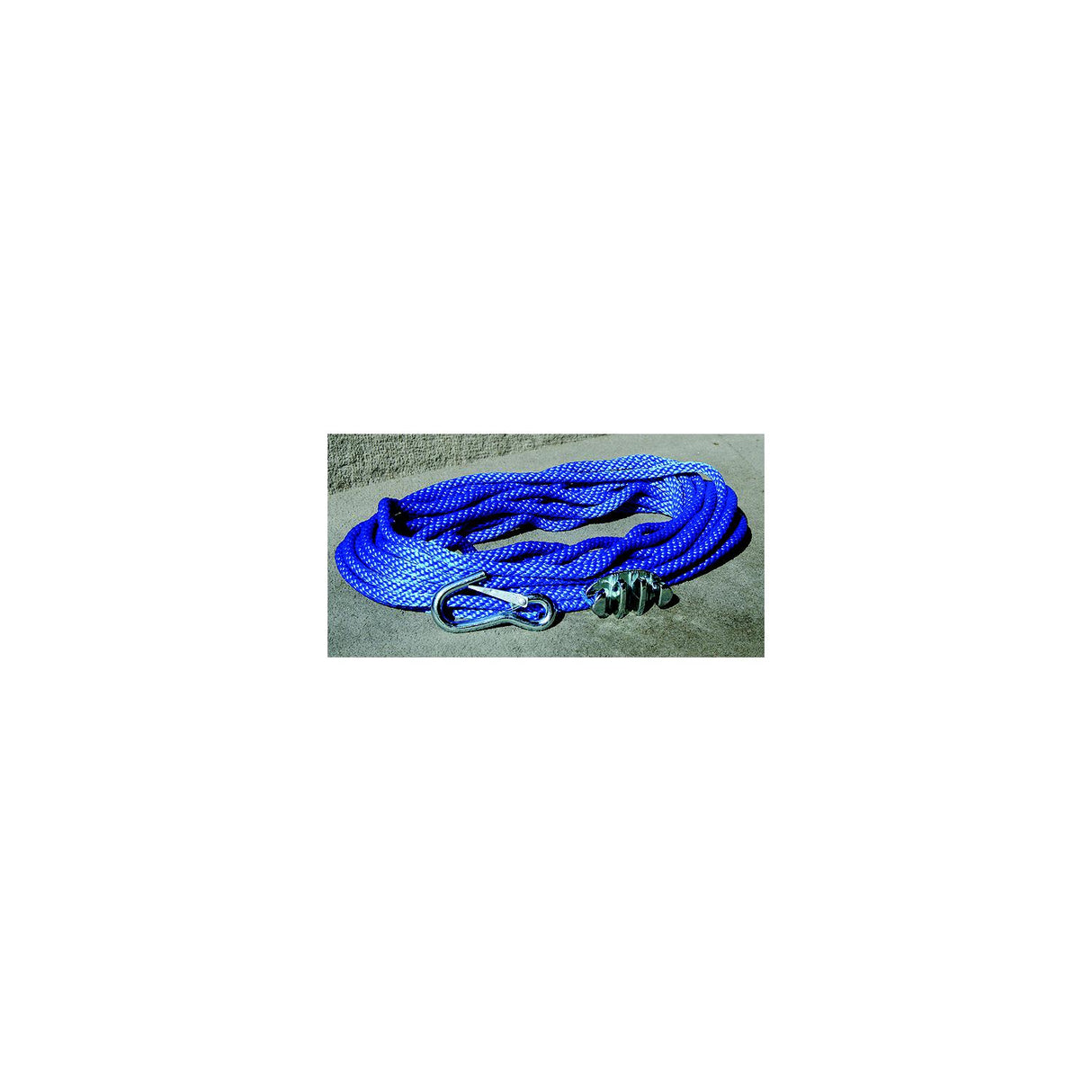 Panther Blue Polypropylene 3/8" Anchor Rope Includes No-Tie Rope Cleat and Snap Hook