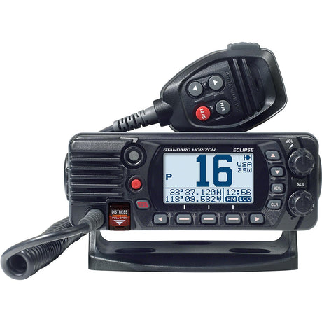 Standard Horizon, GX1410B, GX1410/GX1410GPS Eclipse Fixed Mount Marine VHF, Eclipse, 6.14"Wx2.4"Hx3.94"D, Black