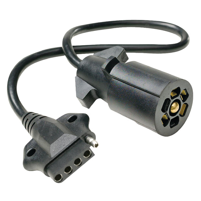 Seachoice 7-Way Round to 5-Way Flat Cable Adapter, Boat Trailer, 18 in.