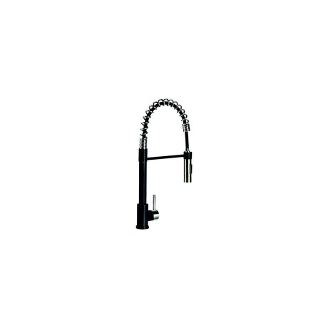 Lippert 2022109922 Coiled Pull Down Faucet, Black/Stainless Steel