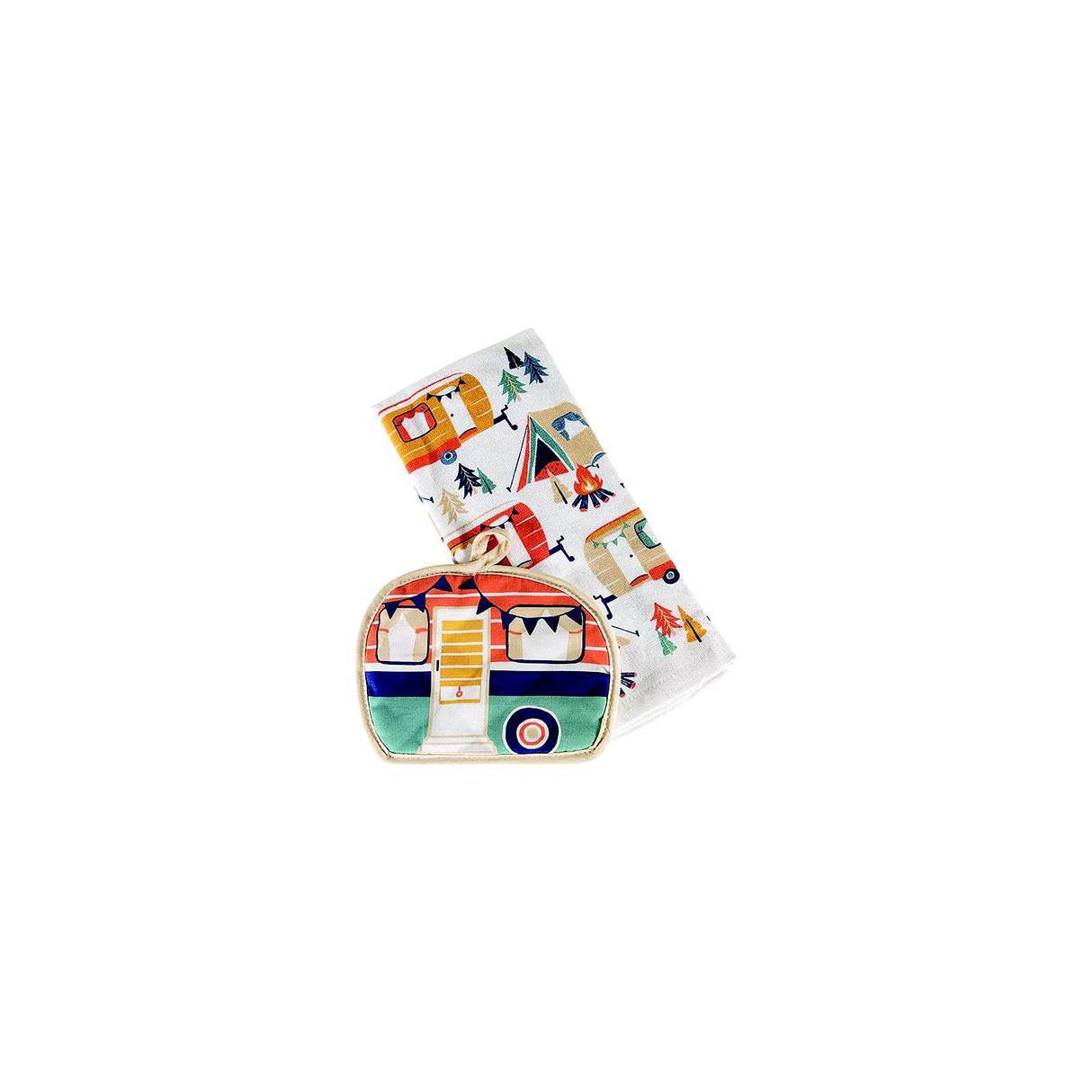 Lippert 2023051697 Kitchen Towel & Potholder Set - Camp Print, 2 Piece