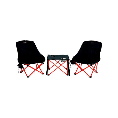 Lippert 2023053719 Baja™ Overlanding Chair & Table Set - Dark Grey / Red, 250 lbs. (Chair) 45 lbs. (Table), 24" x 24" x 28-1/2"- Chair 
19" x 19" x 15"- Table