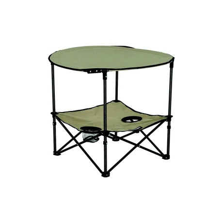 Lippert 2023053721 Lippert Two-Tier Folding Camping Table - Sand, 4.3" x 14.6" x 27.4" Folded , 80 lbs.