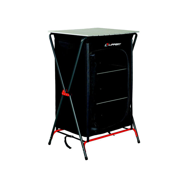 Lippert 2023053725 Camping Pantry - Dark Grey, 25" x 22.4" x 4.3" Folded, 80 lbs.