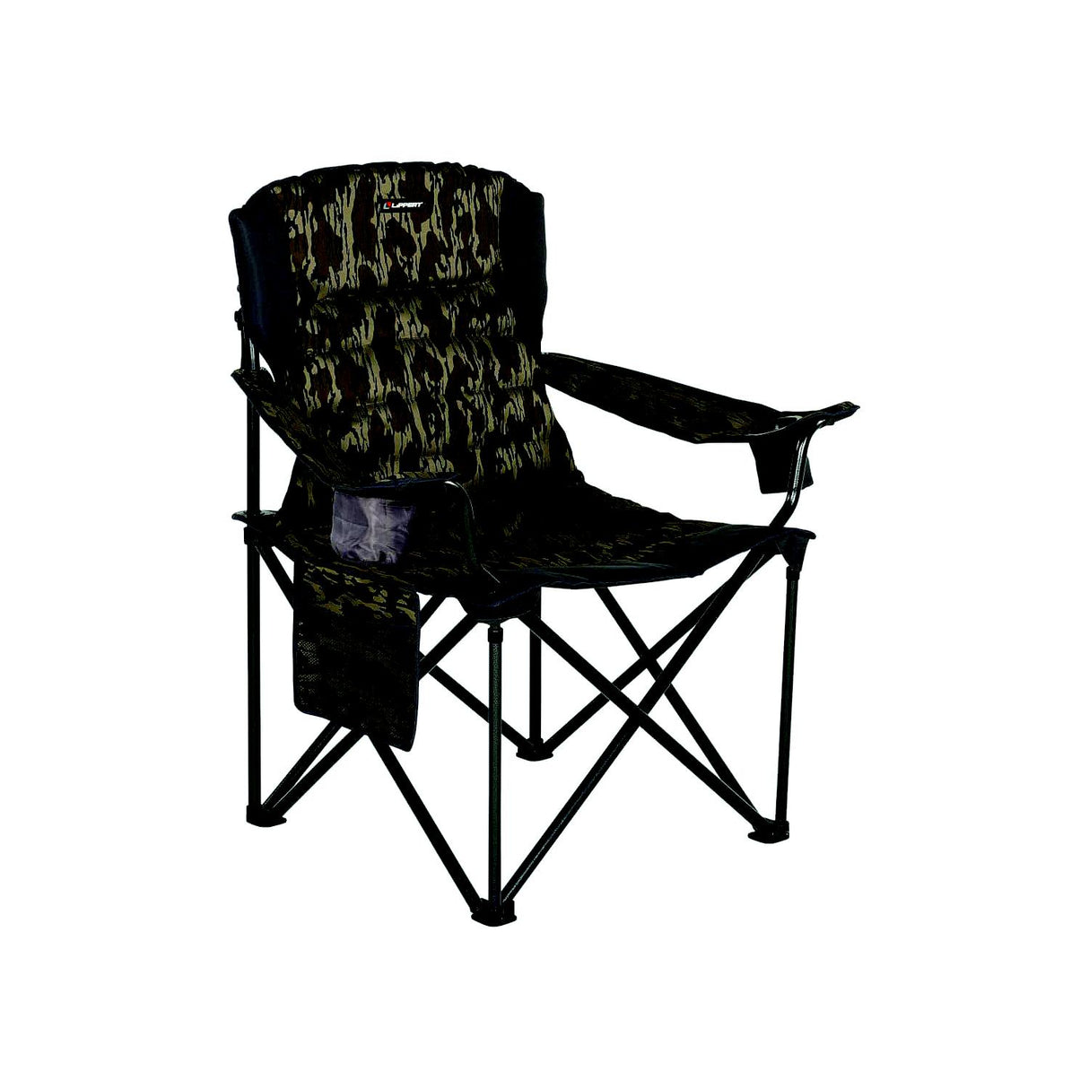 Lippert 2023053729 Lippert Campfire Deluxe Folding Chair - Mossy Oak® Original Bottomland® Camo, 500 lbs, 9.1" x 9.1" x 42.5" Folded