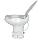 Flow Max™ RV Toilet - White Round Plastic Bowl