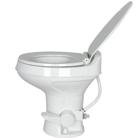 Flow Max™ RV Toilet - White Round Plastic Bowl
