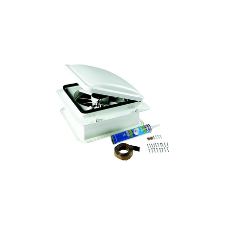 Furrion 2023042193 RV Roof Vent Fan with Lid Install Kit, White, 14"