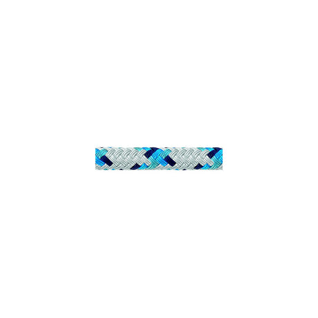 Samson 435016805030 XLS3 Yacht Braid, 1/4" (6mm) x 500', White w/Blue Tracer
