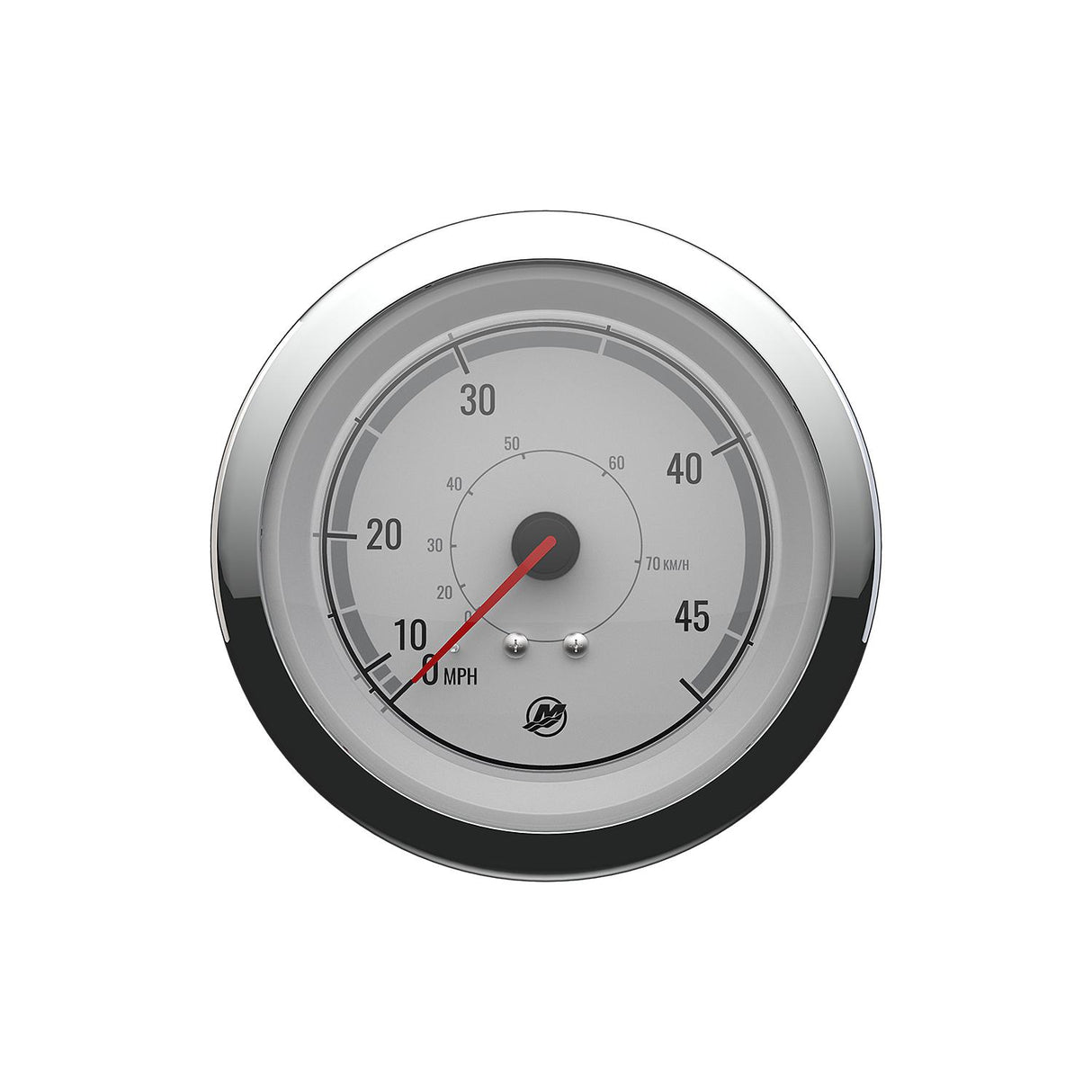 Quicksilver 8M6020075 Speedometer (45mph), White/Chrome